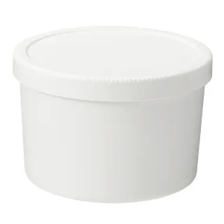 【MUJI 無印良品】聚丙烯旋帽圓形便當盒/白色/460ml(4入組)