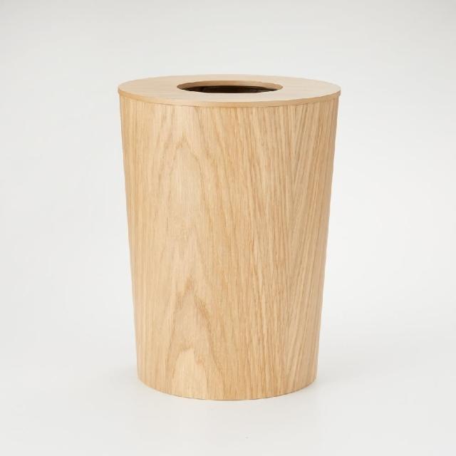 【MUJI 無印良品】橡木垃圾桶/附框架/圓形+蓋