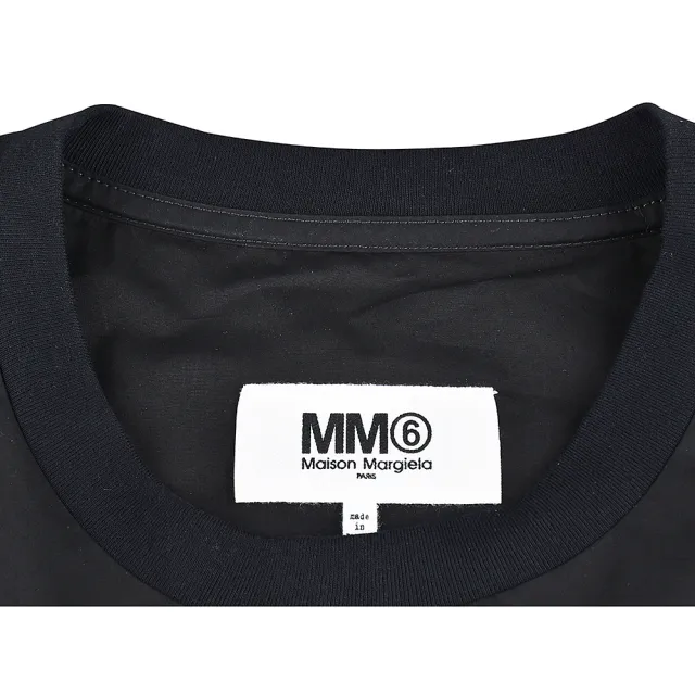 【MM6 MAISON MARGIELA】MM6 Maison Margiela白字字母LOGO棉質短袖T恤(女款/黑)