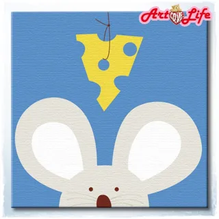 【ArtLife 藝術生活】22005_老鼠 20*20CM(數字油畫 DIY DIY數字油畫 交換禮物 畫畫玩具)
