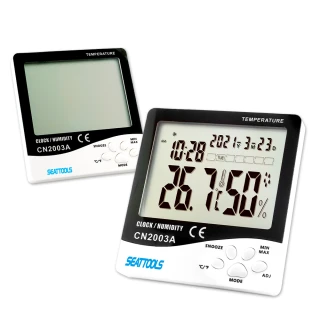 多功能自動檢測溫濕度器 數位鬧鐘 超薄簡約智能溫濕度計 電子溫度計 溼度計 環境監測 TAHS