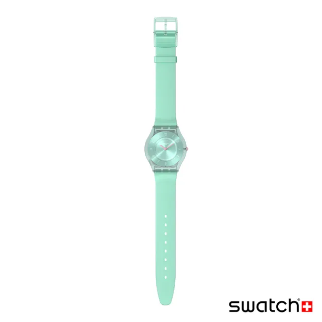 【SWATCH】PASTELICIOUS TEAL 超薄手錶/男錶/女錶/瑞士製造 SS08L100(34mm)