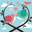 【ArtLife 藝術生活】DR102_甜蜜系列-愛情鳥 20*20CM(數字油畫 DIY DIY數字油畫 交換禮物 畫畫玩具)