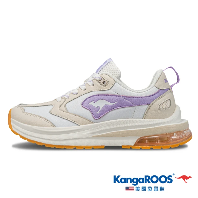 KangaROOS 美國袋鼠鞋 女 CAPSULE 太空氣墊跑鞋(米/紫-KW31767)