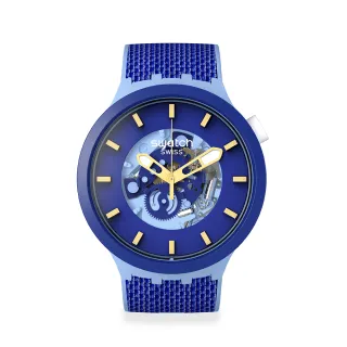 【SWATCH】BIG BOLD 系列手錶 BOUNCING BLUE 躍動水藍 男錶 女錶 瑞士錶 錶(47mm)