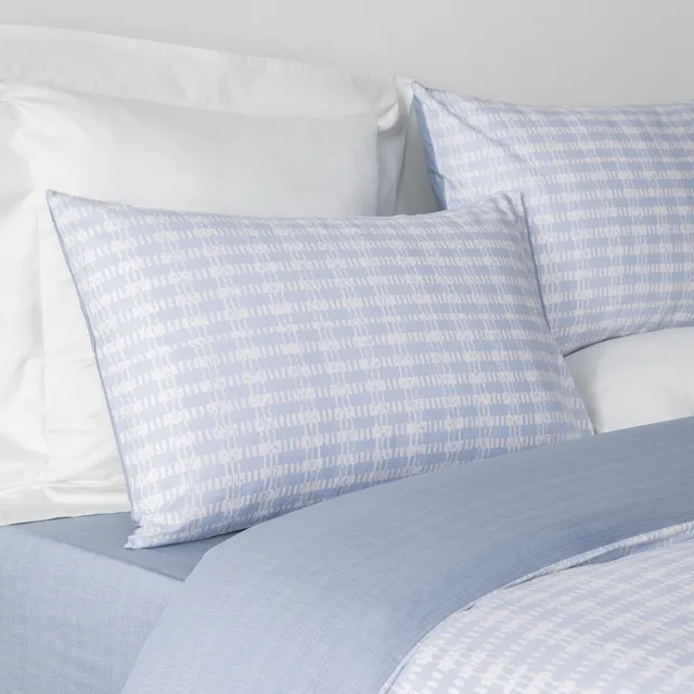 【HOLA】谷藍純棉床包兩用被組雙人