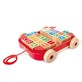 【德國Hape】拖拉字母積木遊戲車