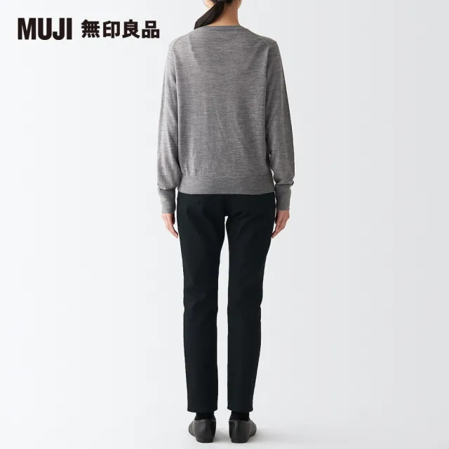 【MUJI 無印良品】女有機棉混彈性丹寧合身褲(黑色)