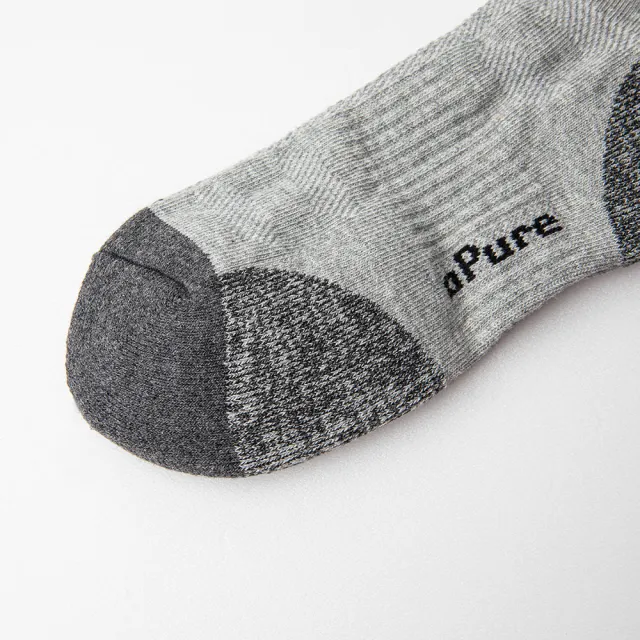 【aPure】PureSocks除臭襪-弧型中筒運動襪(淺灰色)