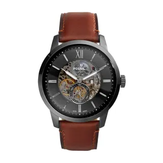 【FOSSIL 官方旗艦館】Townsman 摩登都會機械男錶 棕色真皮錶帶 手錶 48MM ME3181