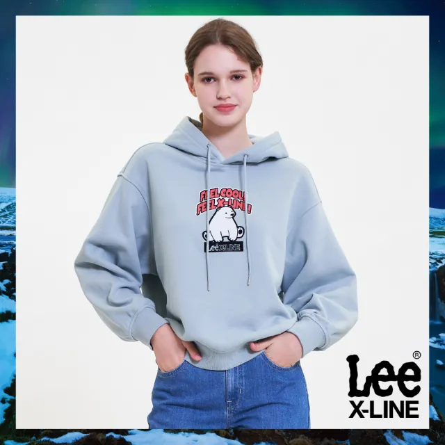 【Lee】女裝 長袖帽T / 北極熊 共2色 季節性版型 / X-LINE 系列(LL220448745 / LL220448K11)