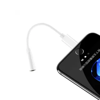 蘋果 3.5mm 轉 lightning 轉接線(Apple耳機 IPhone 轉接線 轉接可同時充電 聽歌通話 音頻轉接器)