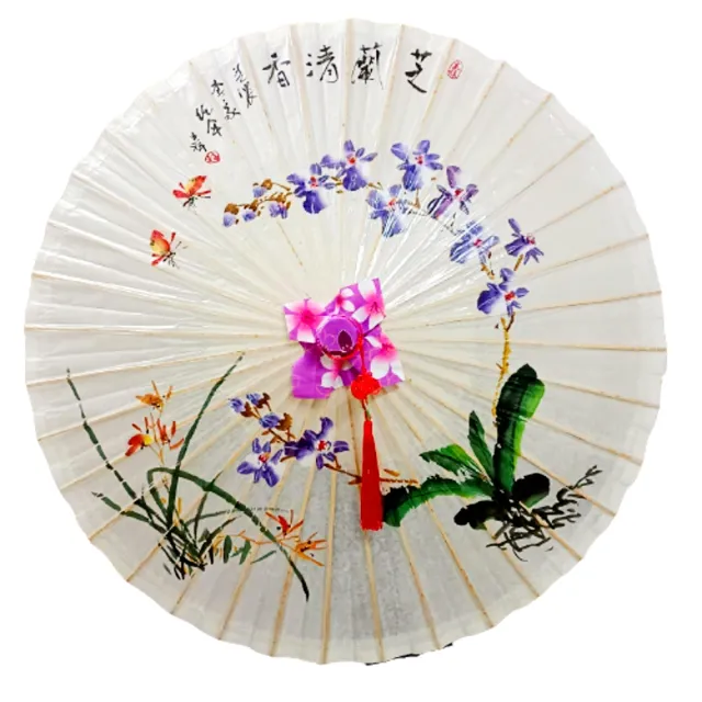 亞柏林 芝蘭清香-純手工油紙傘 工藝傘 裝飾傘 古典花傘(純手工油紙傘)