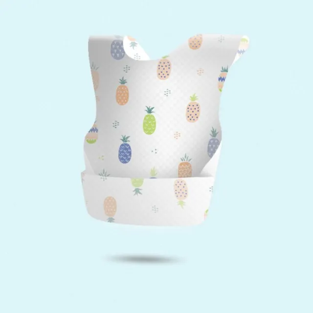 【MyDuck】拋棄式兒童圍兜 10入(一次性 免洗 拋棄式 外出用 圍兜 紙圍兜)