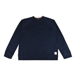 【Paul Smith】PAUL SMITH 白字LOGO後領彩條紋純棉長袖T恤(男款/深藍)