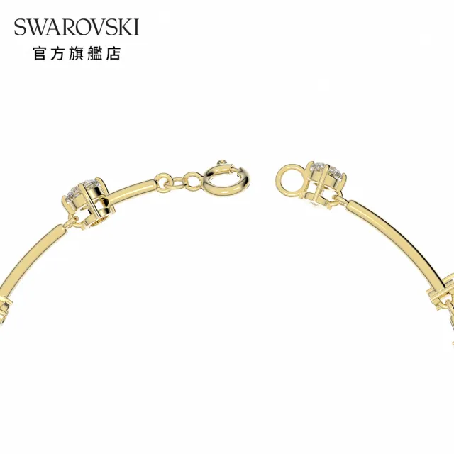 【SWAROVSKI 官方直營】Constella 手鐲 混合圓形切割 白色 鍍金色色調 交換禮物