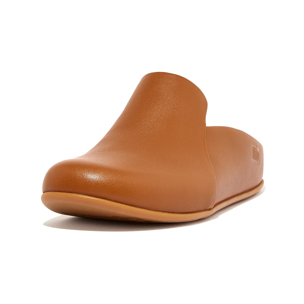 【FitFlop】CHRISSIE II HAUS LEATHER SLIPPERS易穿脫舒適便鞋-女(淺褐色)