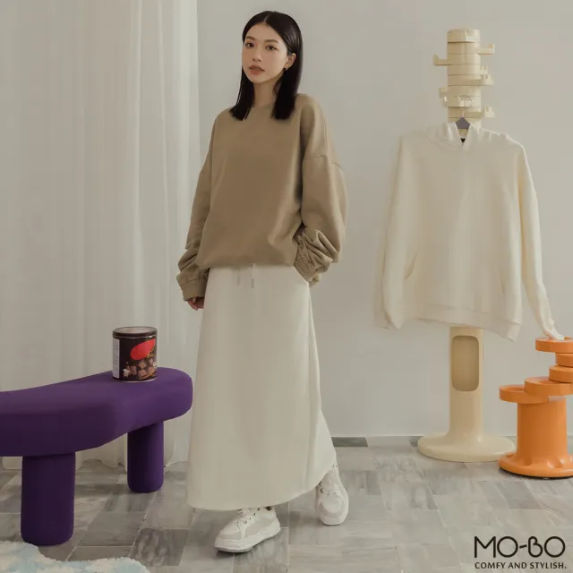 【MO-BO】MIT質感厚磅內刷毛棉質長裙(裙子)