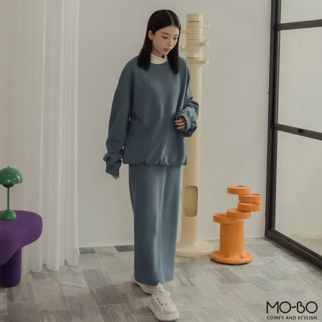 【MO-BO】MIT質感厚磅內刷毛棉質長裙(裙子)