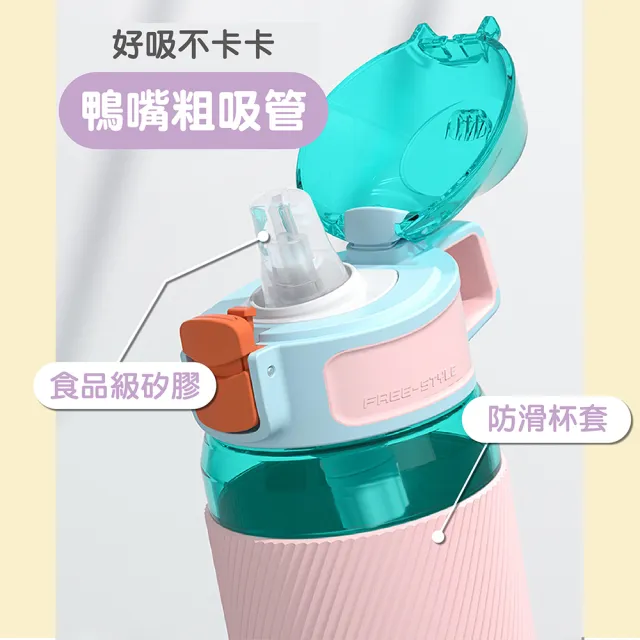 【Mua 姆兒選品】TKK美式鴨嘴兒童水壺兒童吸管水壺600ML(大容量水壺 兒童水杯 吸管水杯 運動水壺)