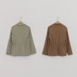 【CUMAR】條紋配色休閒西裝-女長袖外套 素面 綠 卡(二色/版型適中)