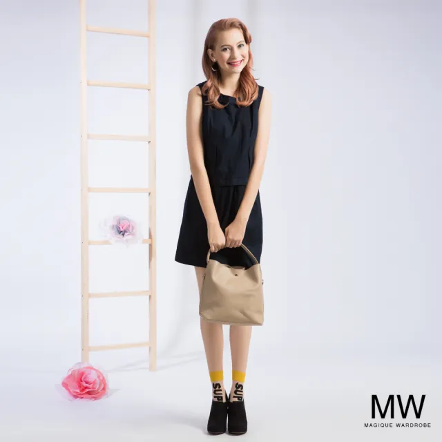 【MAGIQUE WARDROBE】無袖口袋洋裝(黑色)