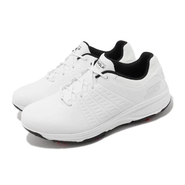 【SKECHERS】高爾夫球鞋 Go Golf Torque 2 男鞋 白 黑 防水 透氣 皮革 回彈 瑜珈鞋墊(214027WBK)