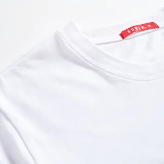 【EDWIN】男裝 口袋BOX LOGO長袖T恤(白色)