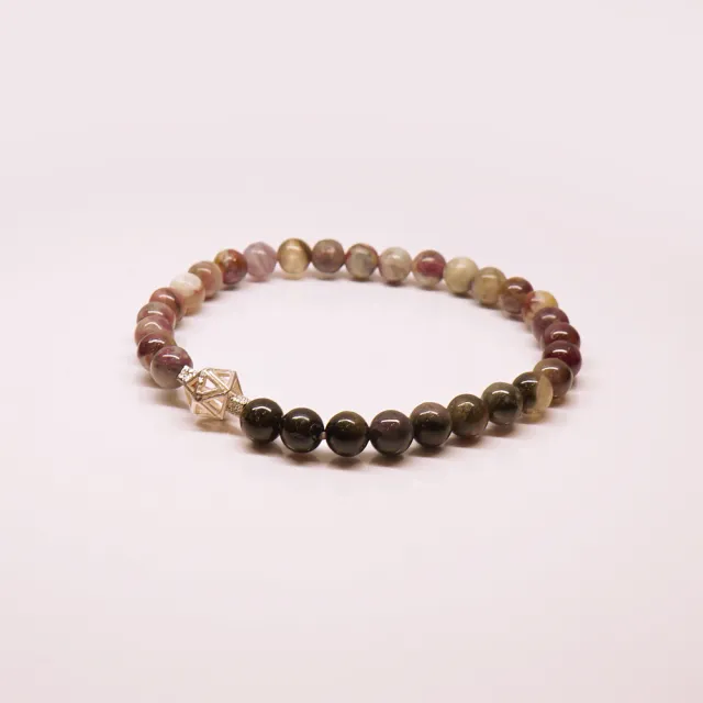 【MU LIFE 荒木雕塑藝品】星月碧璽手珠(碧璽/925純銀珠)