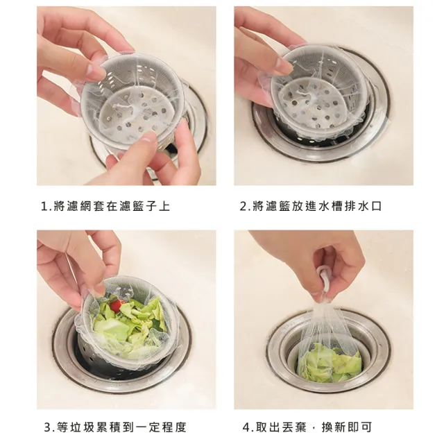 超細密水槽過濾網-300入(濾水網 菜渣過濾 廚餘網)