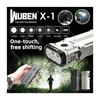 【WUBEN】錸特光電 X-1 Falcon 強光EDC小鋼炮(12000流明 高亮泛光手電筒 PD快充 USB-C充電 X1 TM12K)