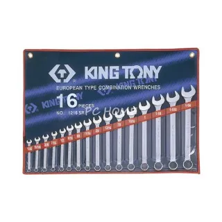 【KING TONY 金統立】專業級工具 16件式 複合扳手組 梅開扳手  1/4”~1-1/4”(KT1216SR)