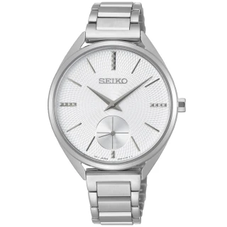 【SEIKO 精工】經典小秒針時尚腕錶-34mm/白 SK003(6G28-00Y0S/SRKZ53P1)
