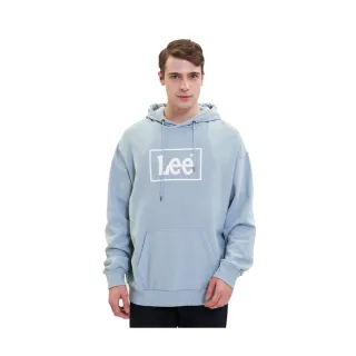 【Lee 官方旗艦】男裝 長袖帽T / 方框 大LOGO 內刷絨 共2色 季節性版型(LL220409745 / LL220409K11)