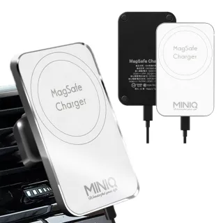 【附車用磁吸夾 MINIQ】MagSafe 15W強力磁吸無線充電器 車用與居家兩用款(台灣製 車用與居家兩用款)