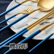 【邸家 DEJA】歐風六件套餐具組-海洋藍(餐刀、餐叉、餐勺、筷子、茶勺、茶叉)