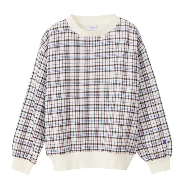 【Champion】官方直營 Womens 格紋大學Tee-女(白色)