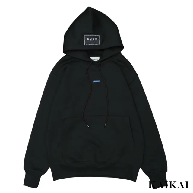 【KAI KAI】Logo重磅連帽Tee(男款/女款 有挺度厚帽T 休閒長袖連帽衛衣)