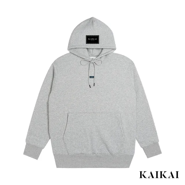 【KAI KAI】Logo重磅連帽Tee(男款/女款 有挺度厚帽T 休閒長袖連帽衛衣)