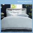 【WEDGWOOD】400織長纖棉璀璨流光蕾絲被套枕套組-天藍(加大)