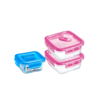 【Luminarc 樂美雅】純淨玻璃保鮮盒3件組/便當盒/密封盒/保鮮罐(ARC-PUB309)