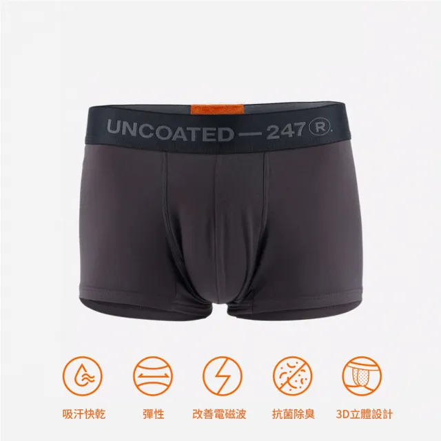 【Uncoated 247】3件組BALANCE 3D彈力平口內褲(3D立體設計增加包覆 無時無刻感受舒適)