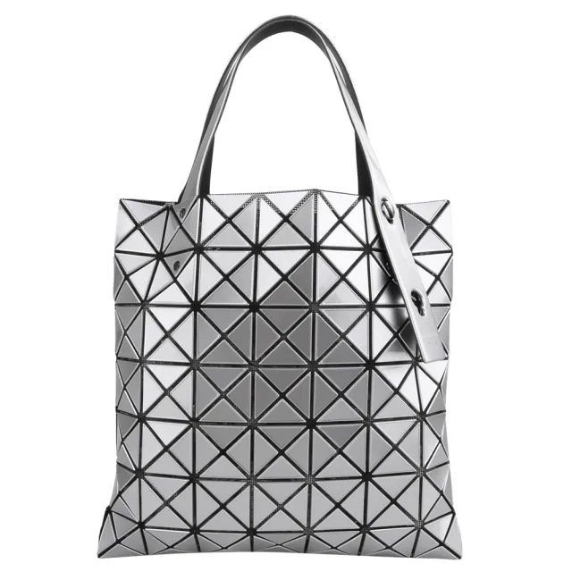 ISSEY MIYAKE 三宅一生 BAOBAO 幾何小菱格7x7手提包(銀/亮面)