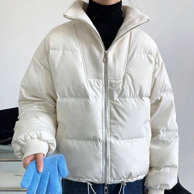 【巴黎精品】現貨+預購 真羽絨90%白鴨絨羽絨外套羽絨衣夾克(寬鬆設計感立領短款保暖女外套3色p1ah75 5P)