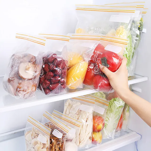 【Dagebeno荷生活】食品級PE材質立體加寬底部雙層密封保鮮袋 加厚款食品分裝袋-大號15只裝(3盒)
