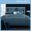 【WEDGWOOD】600織100%埃及長纖棉刺繡被套枕套組-文藝復興織錦綠(雙人)