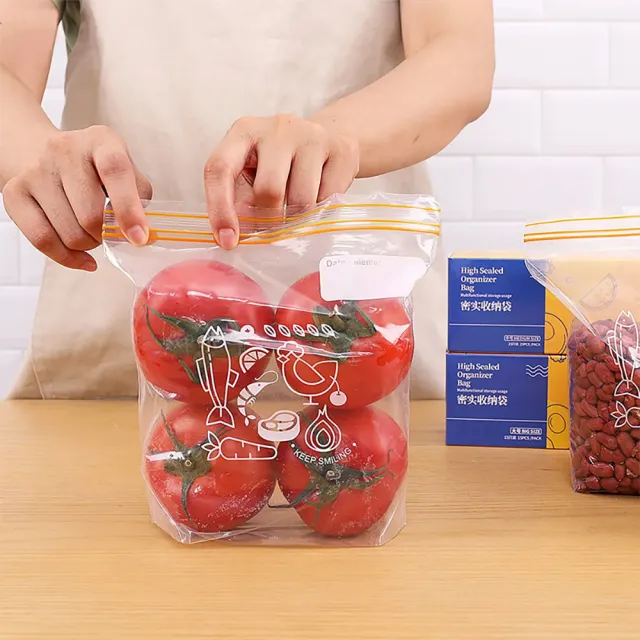 【Dagebeno荷生活】食品級PE材質立體加寬底部雙層密封保鮮袋 加厚款食品分裝袋-小號30只裝(2盒)