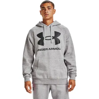 【UNDER ARMOUR】UA官方直營 男 Rival Fleece刷毛長袖帽T_1357093-011(灰)