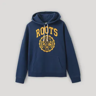 【Roots】Roots 女裝- 運動派對系列 學院風LOGO連帽上衣(藍色)