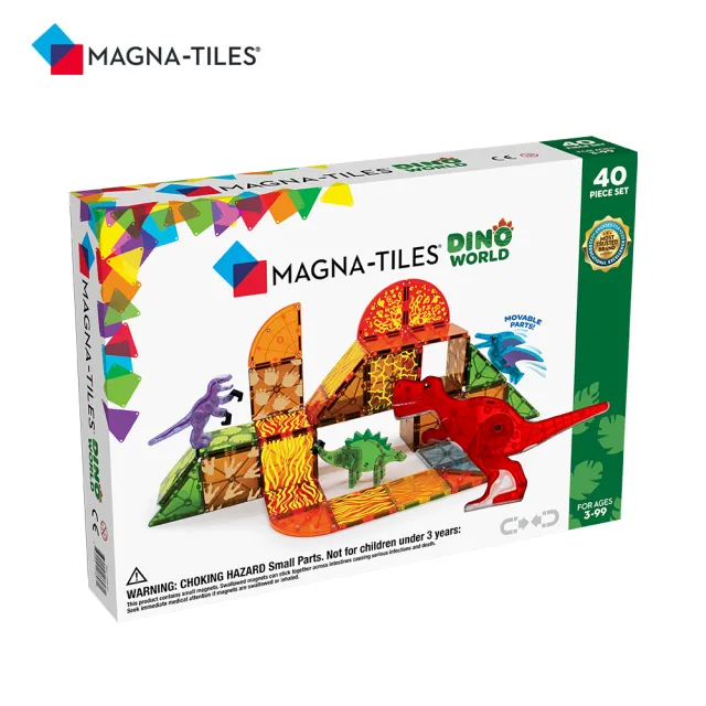 Magna-Tiles】磁力積木-恐龍世界40片(磁力片/STEAM 玩具/益智玩具